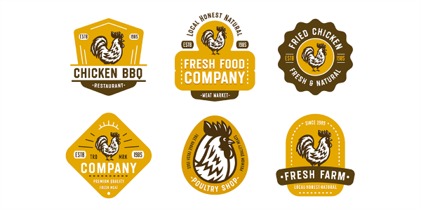 Restaurant names on logo designs