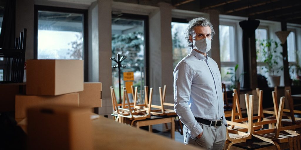 owner in empty restaurant