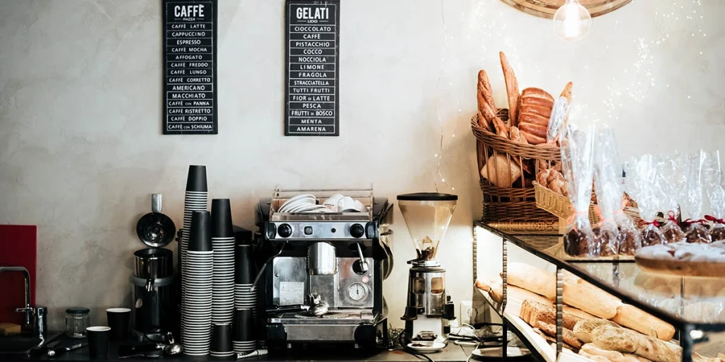 compact cafe menu displayed on a wall
